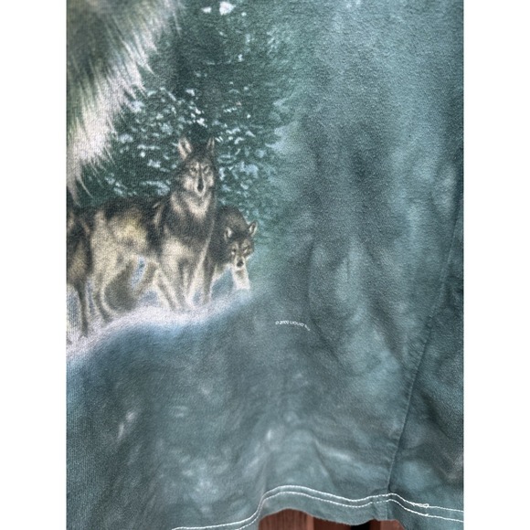Vintage Liquid Blue Shirt Wolf Nature Men's 4XL Tie Dye Teal - Picture 2 of 6